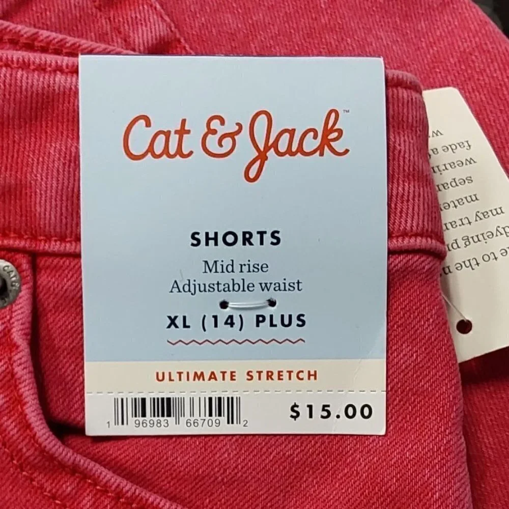 Girls' Mid-Rise Jean Shorts | Cat & Jack | XL (14) Plus